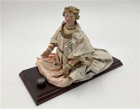 Arte napoletana, secolo XVIII. "Figura femminile inginocchiata" scultura da pre