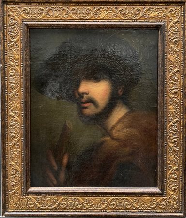 Copia da Sebastiano del Piombo, secolo XIX, Pastore con flauto, olio su tela (c