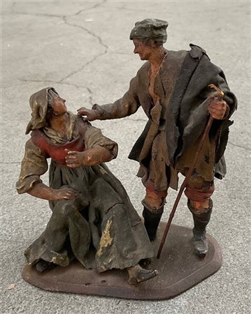 Manifattura di Trapani, secolo XVII. Gruppo in cartapesta raffigurante figure p