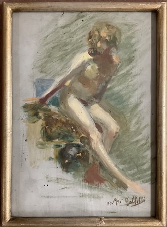 Massimiliano Gallelli "Studio di Bagnante", tecnica mista su carta (cm 44x 31) f