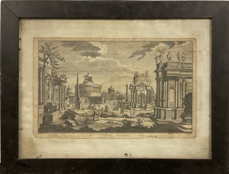 Incisore ignoto, da Bibiena, due acqueforti raffiguranti Piazza Reale e Campo M