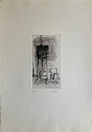 Lotto composto da otto acqueforti: cinque di Enrico Majoli e tre di Vairo Monga