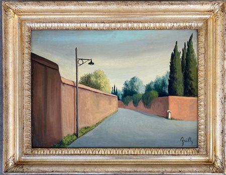 Fabio Failla "Via Latina" olio su tela (cm 35x50) Firmato in basso a destra. Al