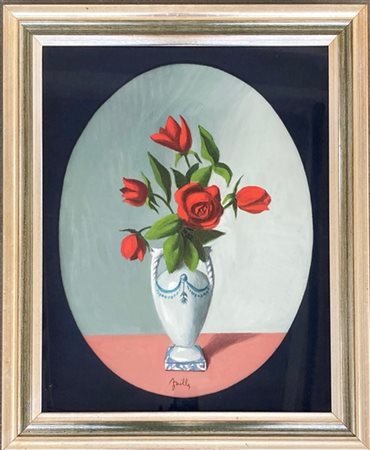 Fabio Failla "Vaso con fiori" olio su tela (cm 40x50) Firmato in basso. In corni