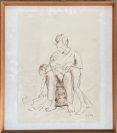 Lotto composto da due litografie a colori di soggetti misure diverse firmati Sa