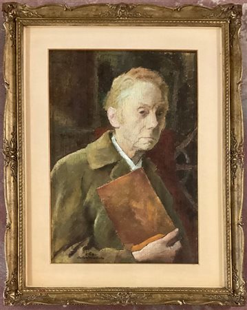 Alberto Helios Gaglierdo "Autoritratto" olio su tela (cm 60x40) Firmato in basso