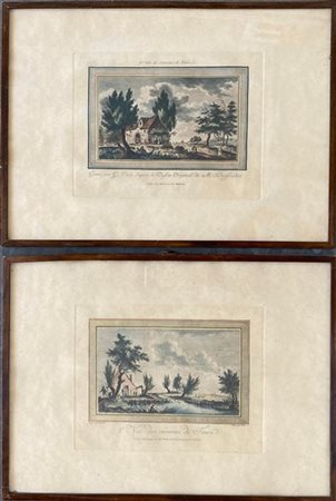 Due riproduzioni francesi del secolo XIX raffiguranti: "Vue des environs de Tou