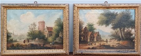 Scuola olandese della fine del secolo XVII-inizio XVIII. Paesaggi con architett