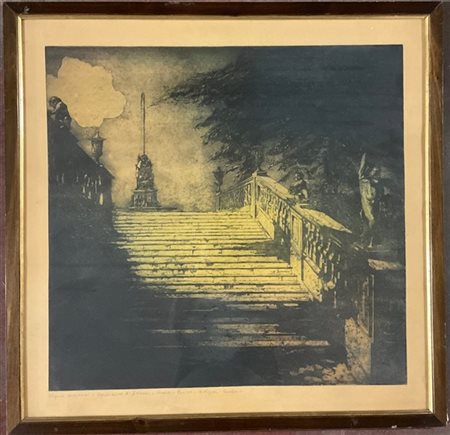 Ubaldo Magnavacca. Sogno romanzo. Acquaforte firmata in lastra (cm 60x60) in co