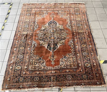 Tappeto Tabriz Hadji Djialili, Persia, fine secolo XIX. Annodato in seta su tra