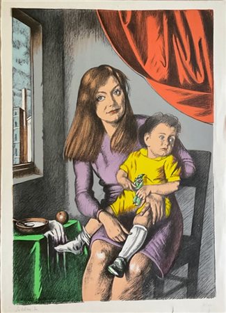 Lotto composto da tre litogriafie a colori e un'acquaforte, di soggetti e autor