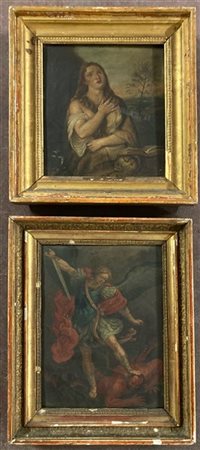 Ignoto, due antichi dipinti raffiguranti: una copia da Tiziano "La Maddalena",