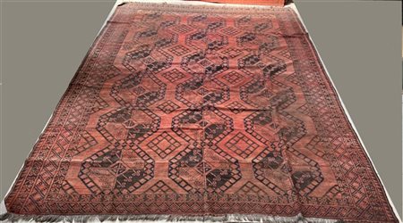 Tappeto Afghan, Turkestan occidentale, secolo XX. Decoro a "piede d'elefante" c