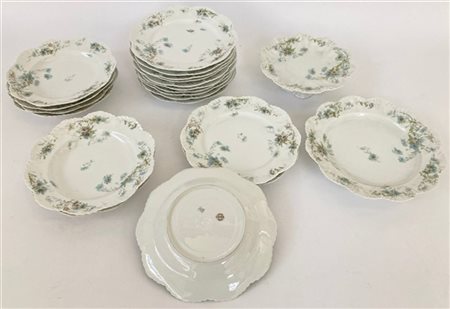 Alfred Lanternier, Limoges, parte di servizio di piatti in porcellana a tese po