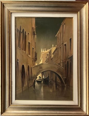 Attilio Castiglioni "Chioggia", olio su tela (cm 50x70) firmato in basso a destr