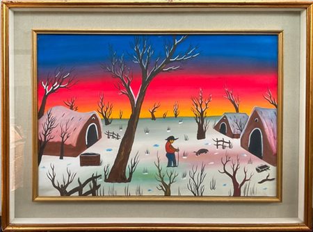 Ignoto, dipinto Naif acrilico su tela (cm 50x70)
In cornice (lievi difetti)