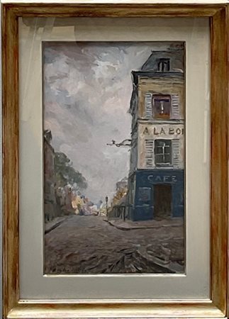 Attilio Melo "Paris, Montmartre" olio su compensato (cm 50x29.5) Firmato e locat