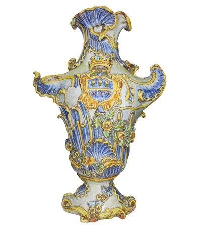 Vaso ornamentale in maiolica policroma di Caltagirone, XVIII Century