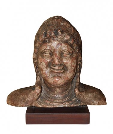 Buddha ridente in marmo , XIII / XIV