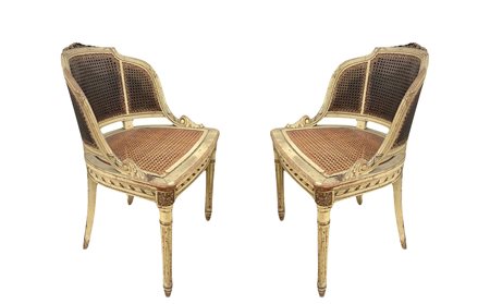 Coppia di poltroncine laccate, Nineteenth century