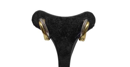 
 
 7 gr. Orecchini a boccolo in oro giallo e bianco 