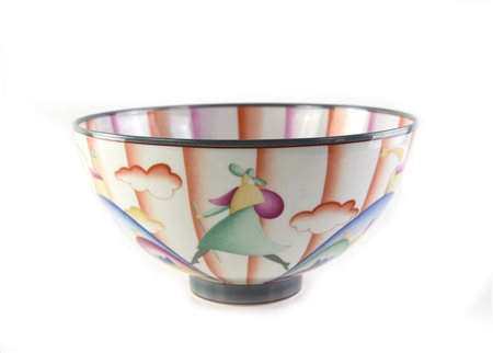 Gio Ponti I PELLEGRINI porcellana policroma, h cm 11, diametro cm 21...