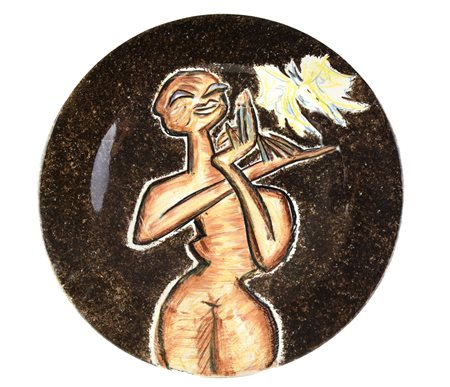 Sebastian Matta PIATTO ceramica smaltata, diametro cm 50; prototipo sul...