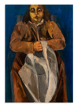 SAVERIO TERRUSO (1939-2003) - Donna che lavora, 1972