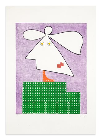 ENRICO BAJ (1924-2003) - Jeune fille en mauve, 1969