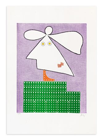 ENRICO BAJ (1924-2003) - Jeune fille en mauve, 1969