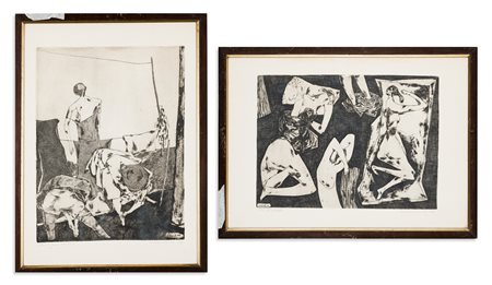 MICHELE MAINOLI (1927) - Lotto unico composto da 2 opere grafiche