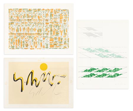 AUTORI VARI (SERGIO DANGELO, ALESSANDRA BONELLI E EGIDIO BONFANTE) - Lotto unico di 3 opere grafiche