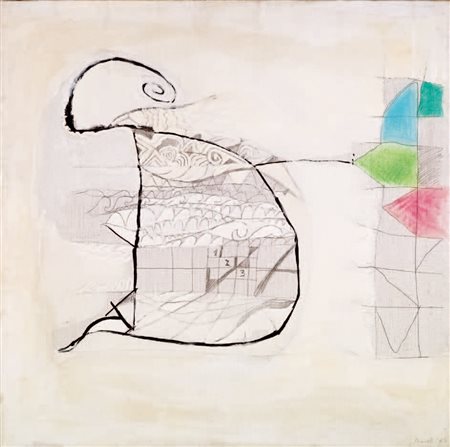 GASTONE NOVELLI (1925-1968) Die Welt firmato e datato Novelli ‘65 (in basso a...