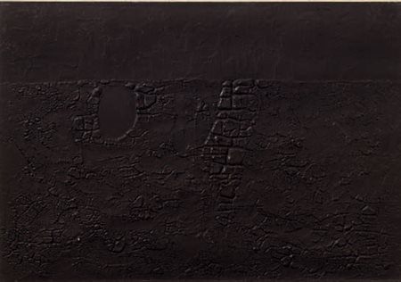 ALBERTO BURRI (1915-1995) Cretto nero B numerata 48/90 (in alto a sinistra);...