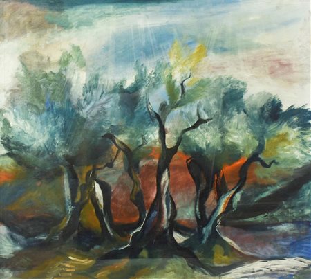 Fernando Farulli PAESAGGIO olio su tela, cm 70x100 firma