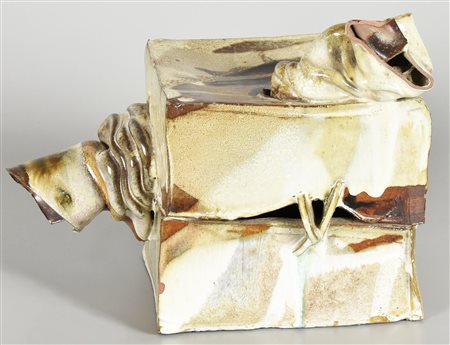 Renzo Igne SCULTURA in ceramica smaltata, cm 24x23x15 firma+C89