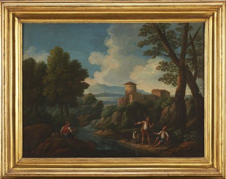 Scuola della fine del secolo XVIII

Paesaggio fluviale con pescatori e cascina