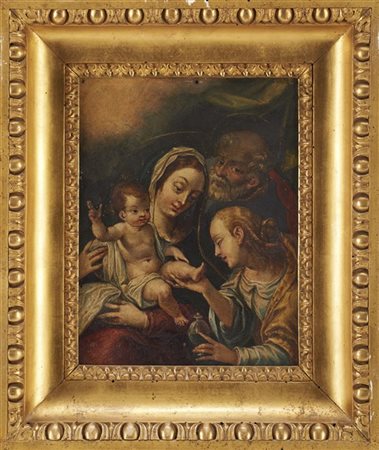Scuola della fine del secolo XVII

Sacra famiglia con Maria Maddalena
Olio su r