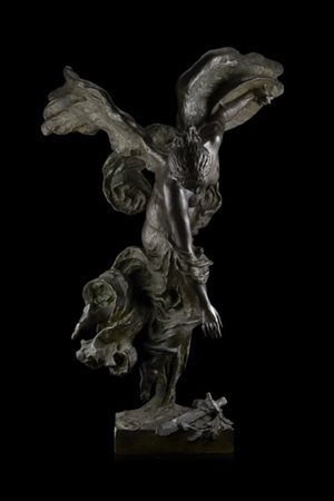 Maestro dell'inizio del secolo XX "Vittoria alata" scultura in bronzo 