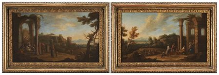 Scuola romana del secolo XVIII

Paesaggi con Natività e Adorazione dei Magi in