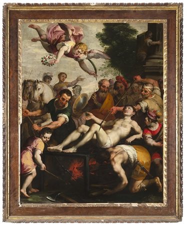 Simone Barabino Martirio di San Lorenzo
Olio su tela, cm 120x97
In cornice (dife