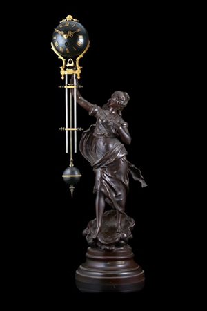 Pendule mystérieuse del tipo oscillante composta da una scultura a tutto tondo