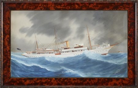 Louis Papaluca "Albion" gouache (cm 40x69) Firmata in basso a destra, titolata i