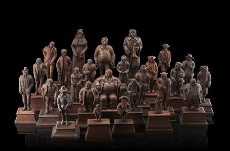 Harold Pepper. Gruppo di ventisei sculture in legno intagliato raffiguranti per