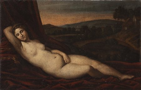 Derivazione dalla Venere di Giorgione e Tiziano
Olio su tela, cm 37,5x58,5
(dif