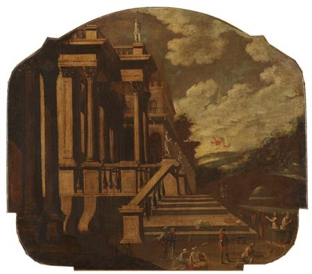 Scuola della fine del secolo XVII-inizio XVIII

Capriccio architettonico con ma