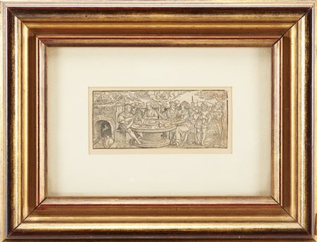 Maestro tedesco del secolo XVII

Scena di banchetto
xilografia mm 57x133
In cor