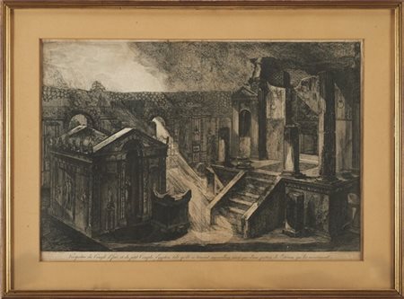 Francesco Piranesi Perspective du temple d'Isis et du temple égyptien
dalla seri