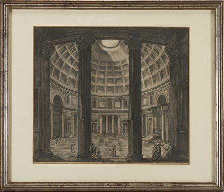 Luigi Rossini (Ravenna 1790-Roma 1857)
Veduta dell'Interno del Pantheon di Marc