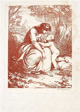 Francesco Vieria Madonna con Bambino
incisione mm 152x116
(difetti)